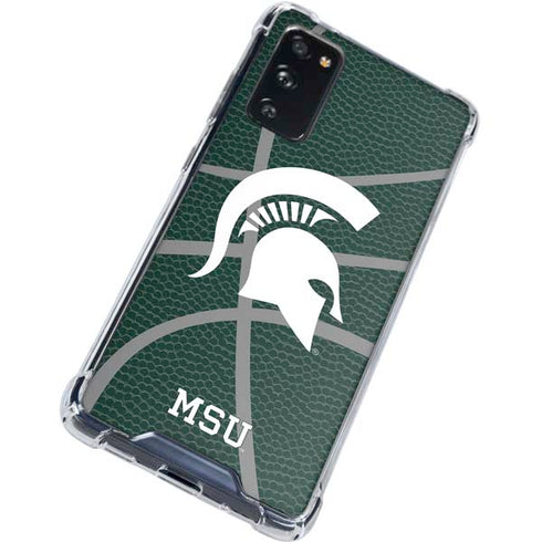 Michigan State University Green Basketball Galaxy S20 FE Clear Case